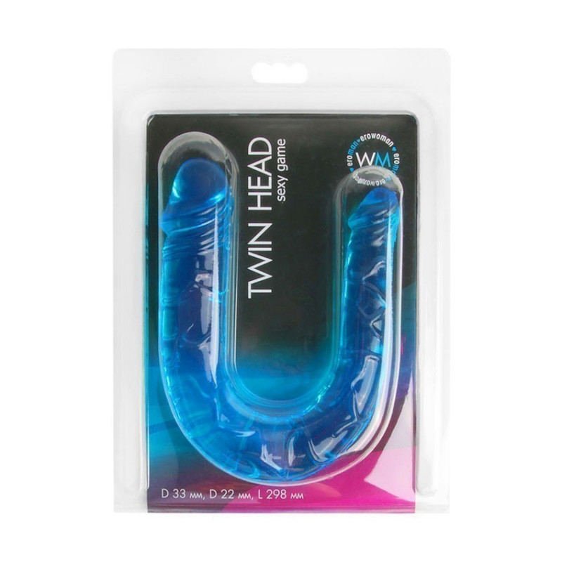 Фаллоимитатор двухголовочный цвет голубой