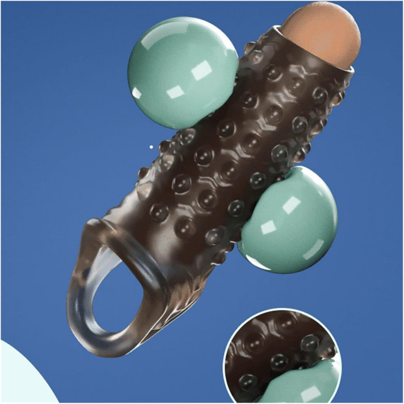 Насадка на пенис с подхватом для мошонки, пупырышки 2406-202