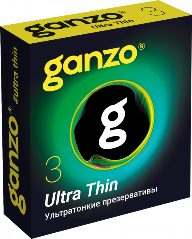 ПРЕЗЕРВАТИВЫ GANZO ULTRA THIN №3 BLACK EDITION (ультратонкие), 3 шт. в упак.